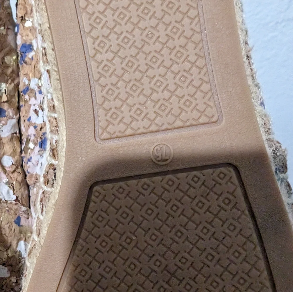 New Tory Burch Women Ines Cork Logo‎ Flat Espadrilles US 7.5